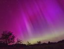 Polarlichter &uuml;ber der Sternwarte Dieterskirchen, Blickrichtung Nordwesten