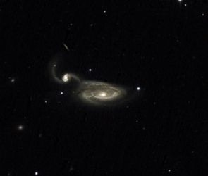 NGC5395 / Arp84 die Graureihergalaxie im Sternbild Jagdhunde. Aufgenommen mit dem 700/6400mm Cassegrain der Sternwarte und Sony A7S