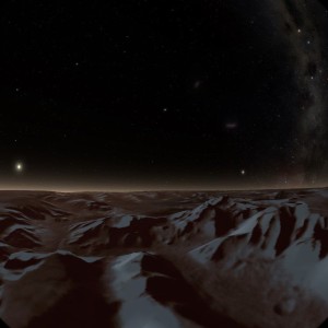 Blick auf die Oberfl&auml;che des Mars im Bereich der Valles Marineris