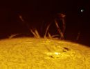 The west of the sun from 8. October 2024, 0854h UT with an M-flare in the active region 3842 and some loops